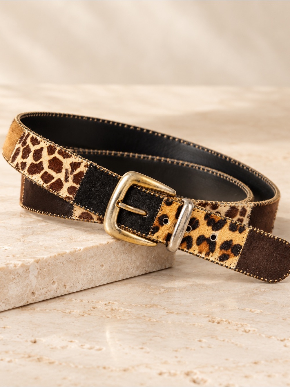 Elite California Vintage Animal Print Patchwork Belt